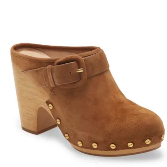 -Read- Veronica Beard Dacey Clog  chestnut Sz 10M - Picture 1 of 10